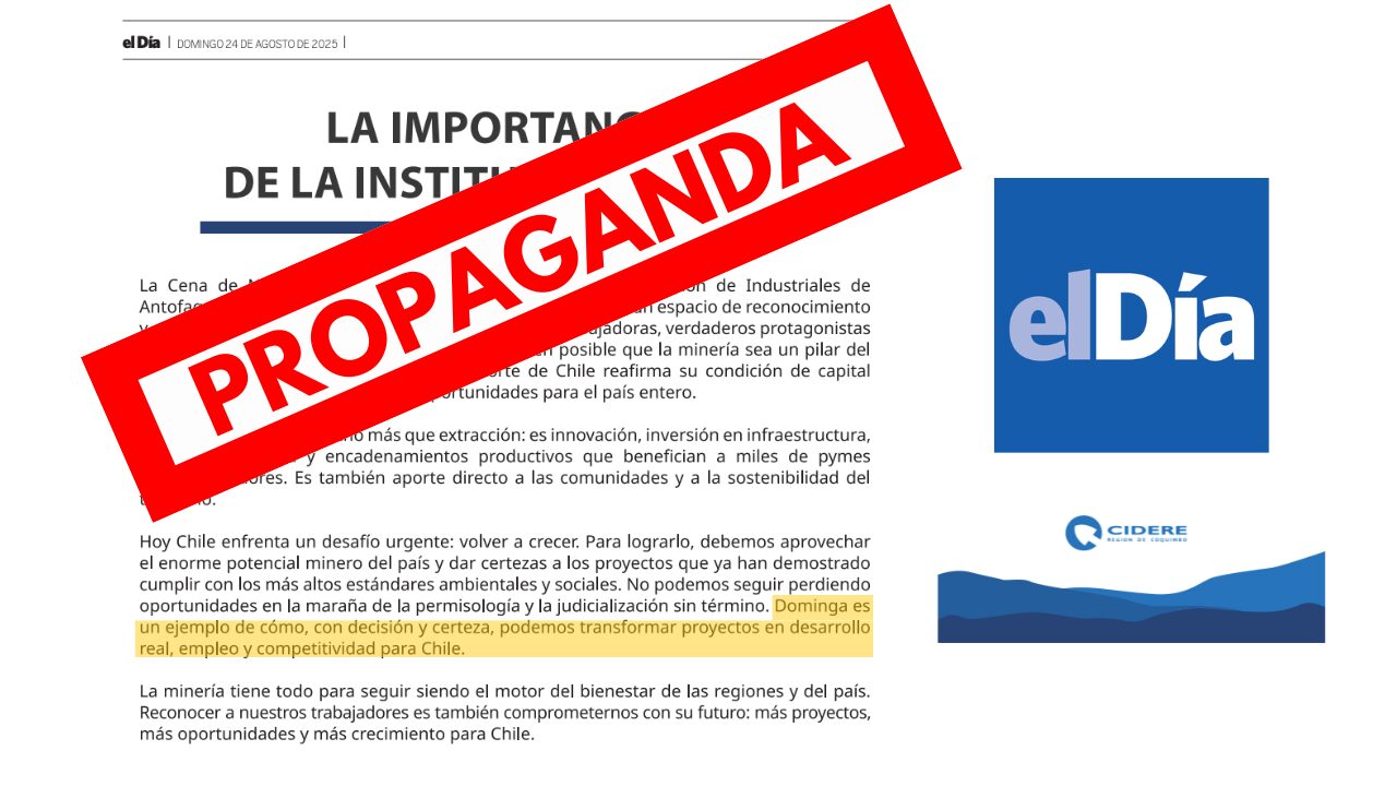 Diario El Día Propaganda a favor de Dominga y CIDERE